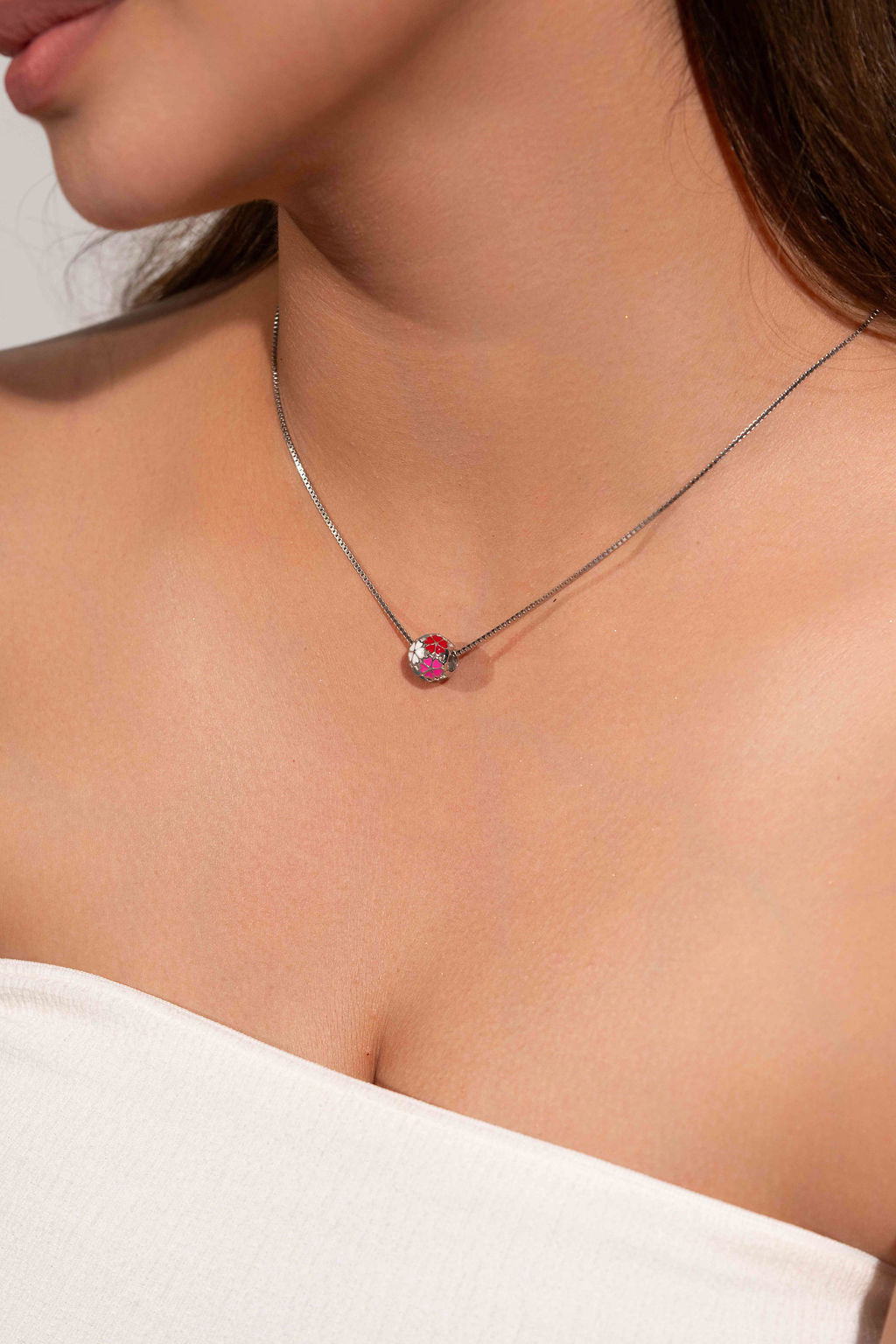 Fleurpop Necklace In Silver