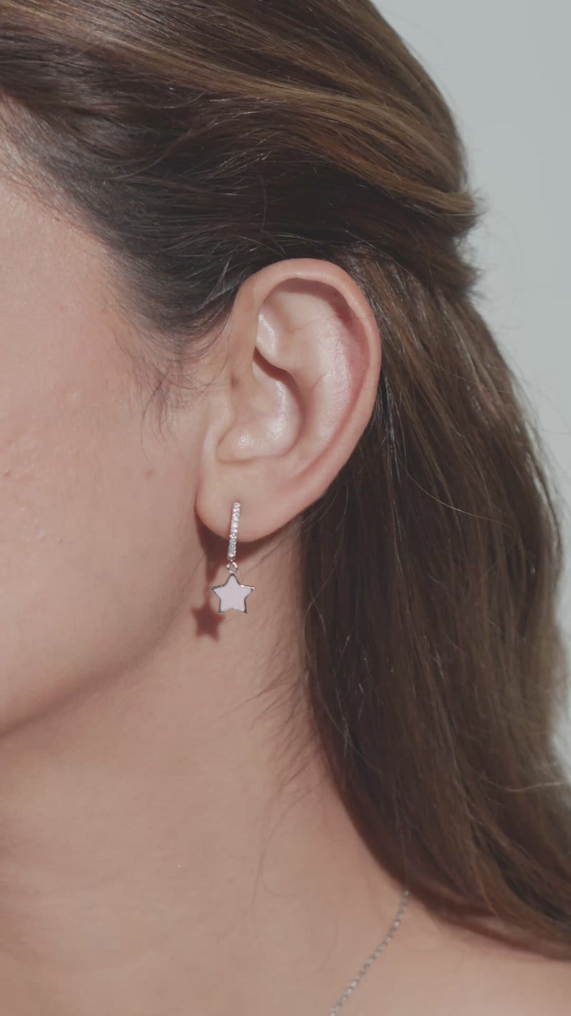 Star Hoops in Pink